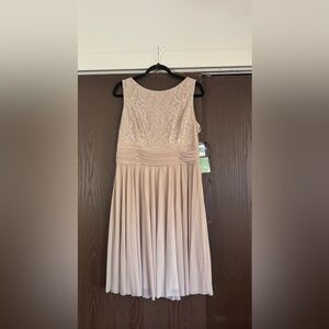 JCPenney Lace Bodice Sleeveless Dress in Cream